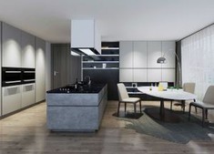 Modern Grey Melamine Kitchen Cabinets