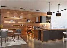 Vertical Grain Kitchen Cabinet