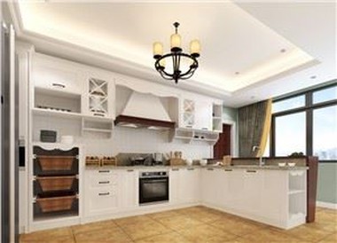 White L-shaped Kitchen Unit