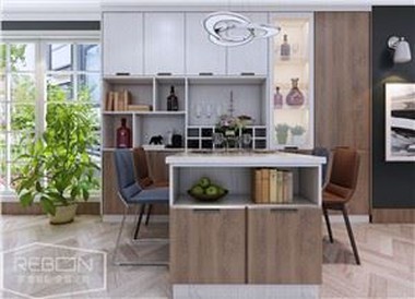 Wood Grain PVC Kitchen Cabinet