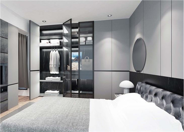 Grey Fitted Bedroom Wardrobe