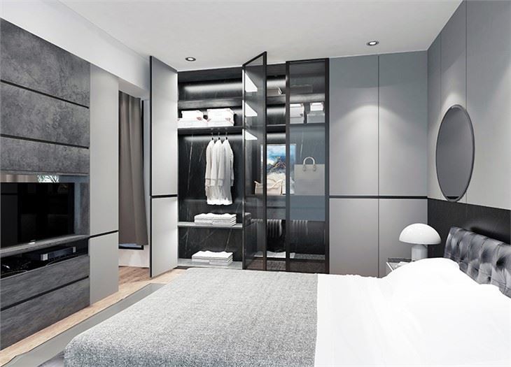 master bedroom melamine lacquered UV drawers modern european