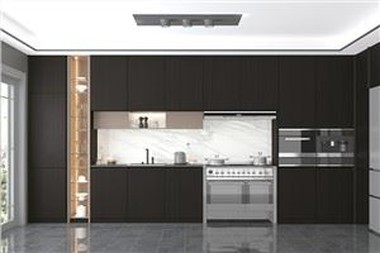 Black Melamine Kitchen Cabinet