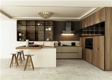 Contemporary Brown Kitchen Cabinet