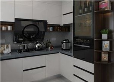 Handleless White Kitchen Cabinet