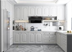 White Membrane Kitchen Cabinet