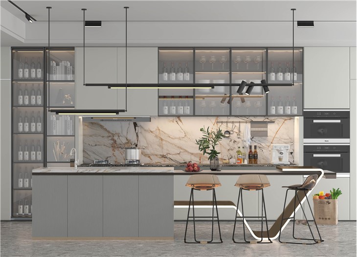 Warm Grey Kitchen Cabinets