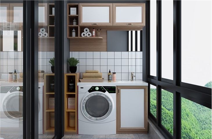 White Laundry Cabinets