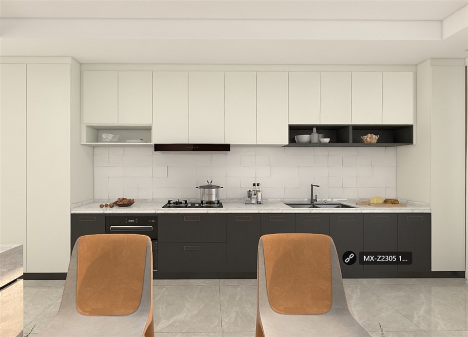 Grey Membrane Kitchen Cabinet