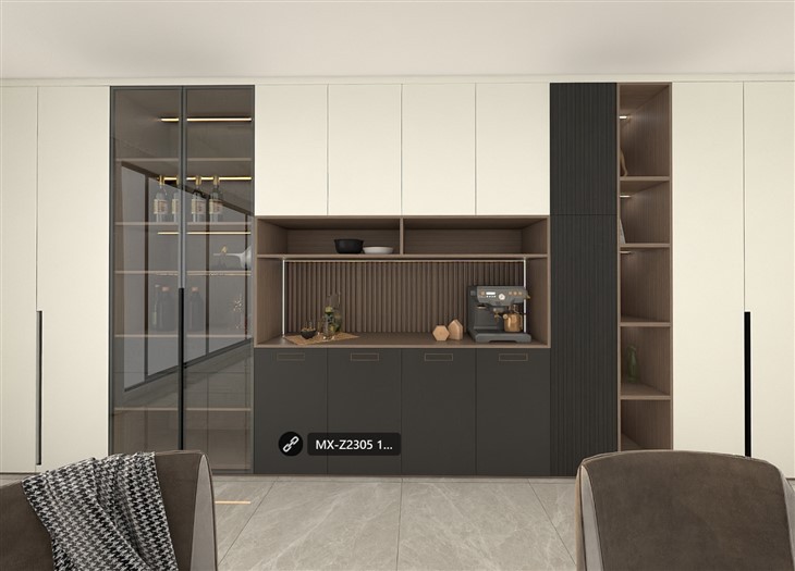 Grey Membrane Kitchen Cabinet