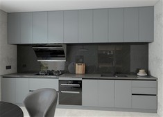 Grey Minimalist Kitchen Cabinets