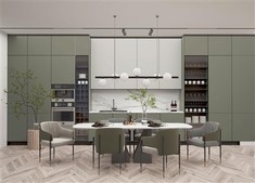 Modern Green Kitchen Cupboards