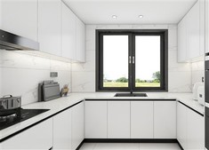 White UV Kitchen Cabinet