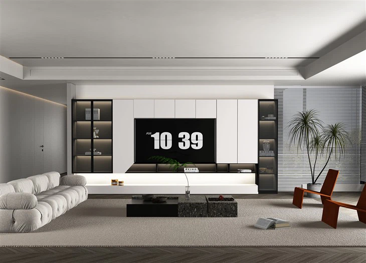 White Living Room Cabinets