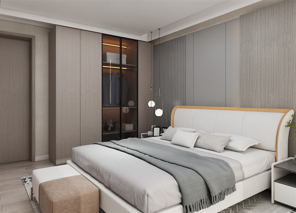 Wood Grain Bedroom Wardrobe
