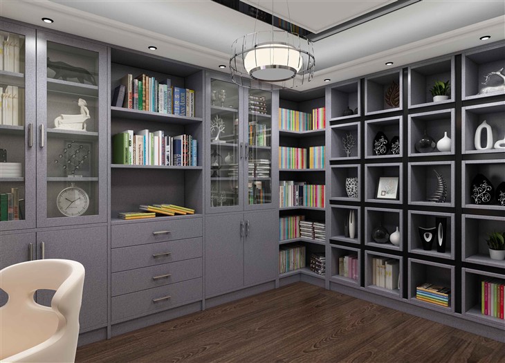 Grey Home Office Cabinets