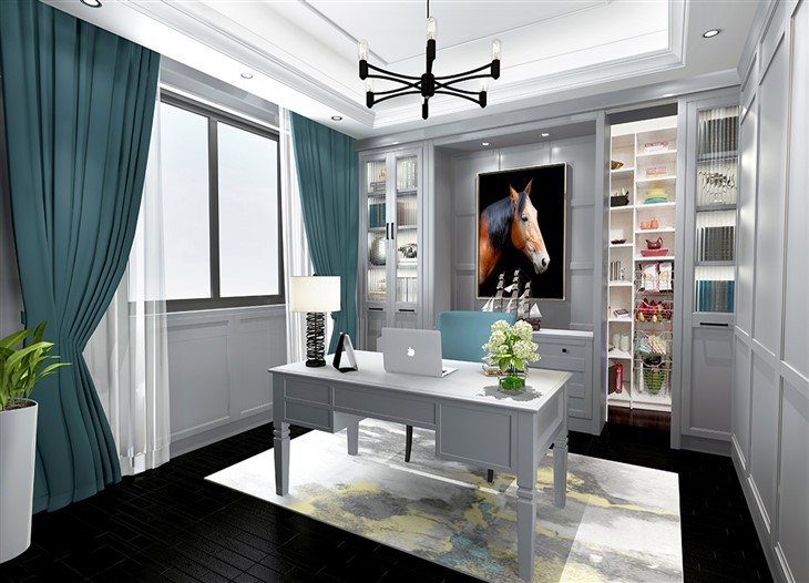 Grey Home Office Cabinets