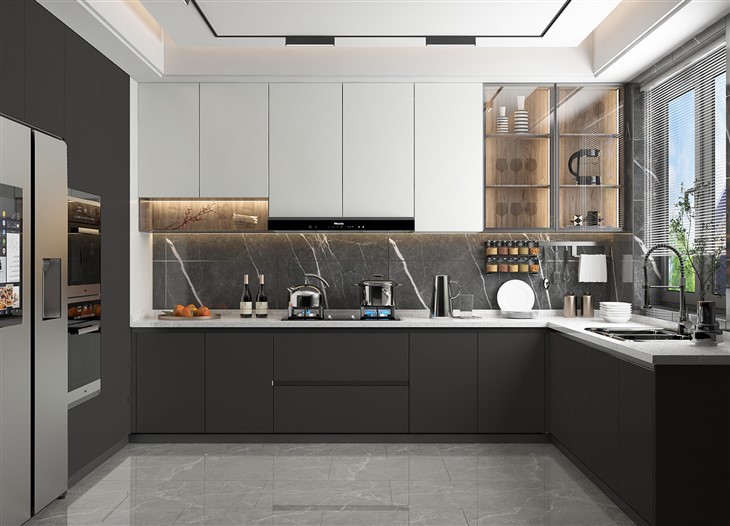 Frameless PET Kitchen Cabinets factory