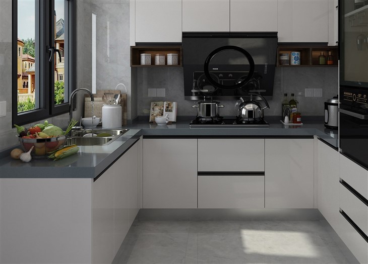 Handless Lacquer Kitchen Cabinets